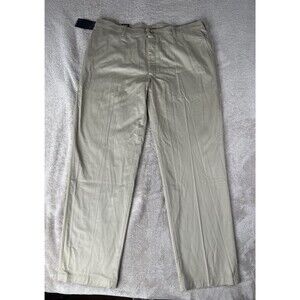 Lee Total Freedom Pants Mens 40x34 Beige Relaxed Fit Straight Leg Chinos